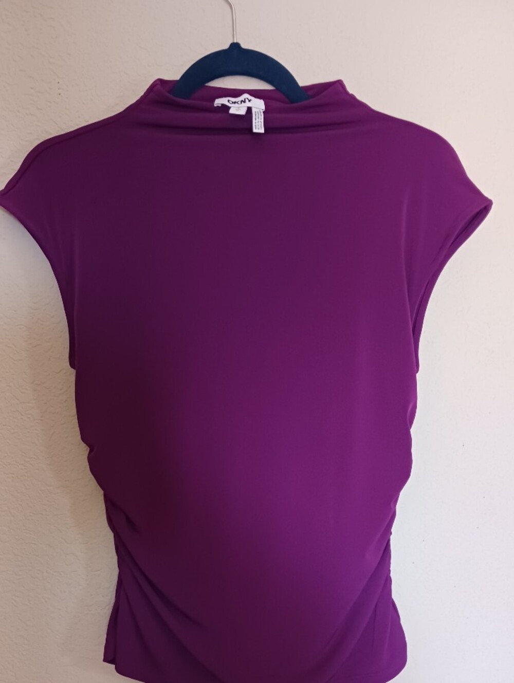 DKNY Plum Sleeveless Draped Tank Top